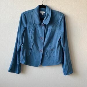 Vintage blue faux suede jacket